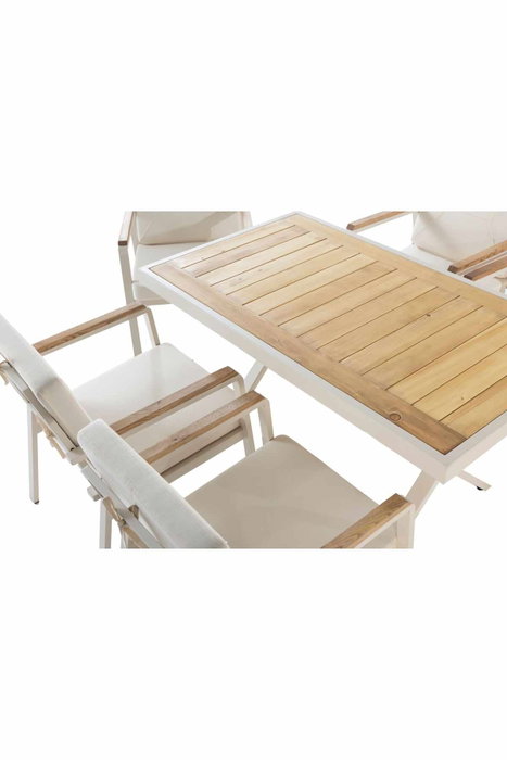 Hanah Home Monte - Cream Conjunto de Mesa y Sillas de Jardín de 7 Piezas Hanah Home Monte - Cream Conjunto de Mesa y Sillas de Jardín de 7 Piezas